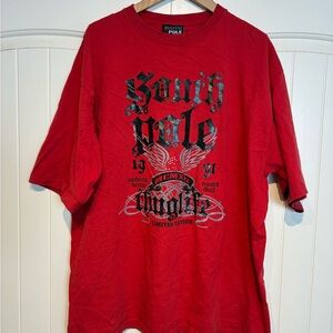 South Pole Red Short-Sleeve Graphic Tee with Black & Gray Print Size XL